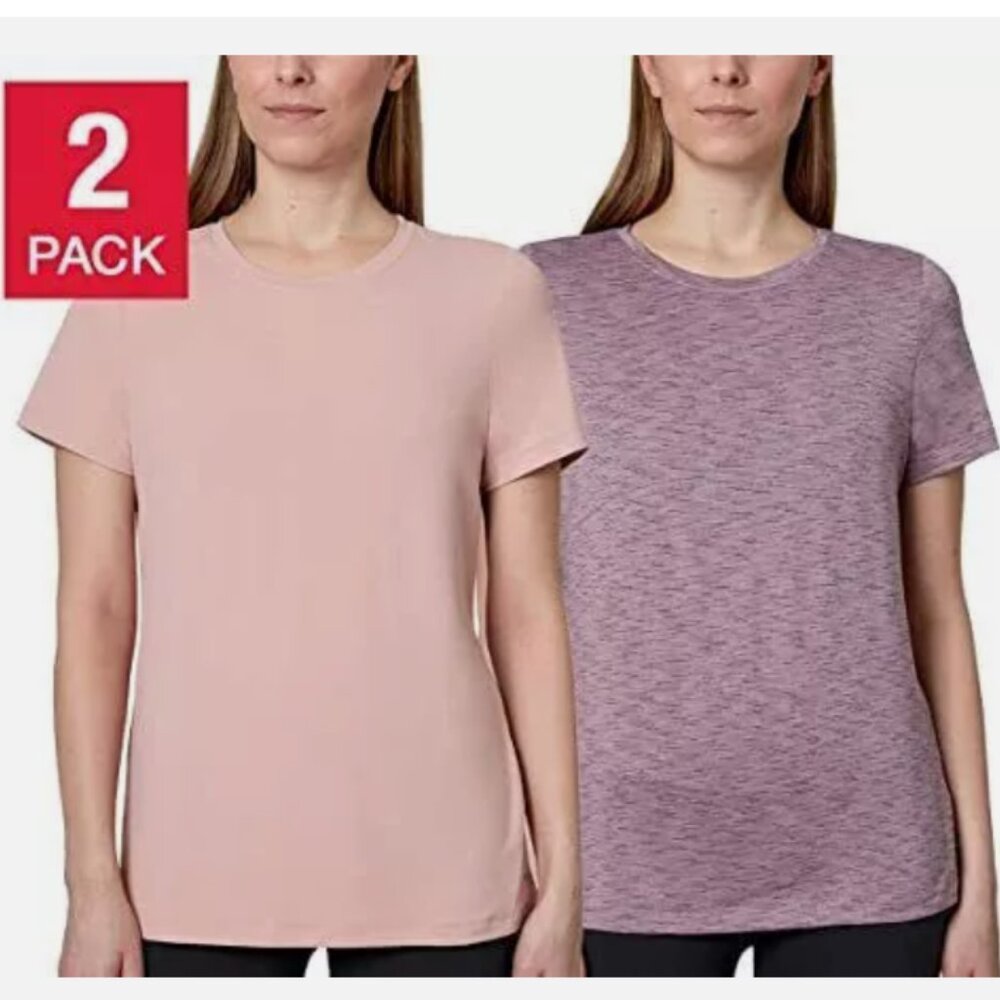 Mondetta Women's Top Size M Ladies' 2-Pack Active Tee Pink